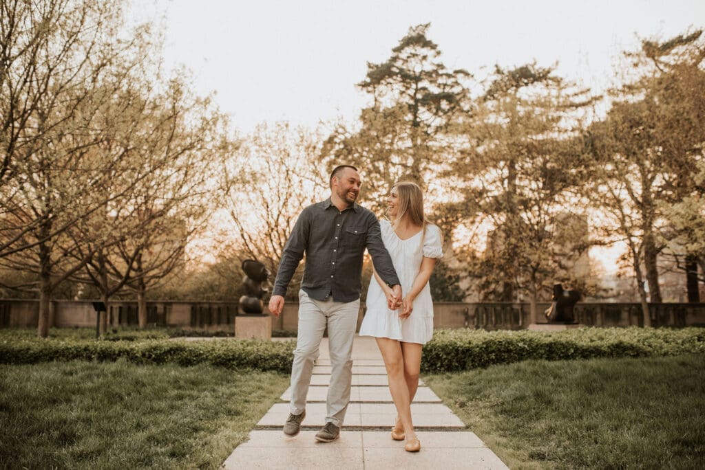 Kansas City Fall Engagement Shoot outfit at Nelson Atkins