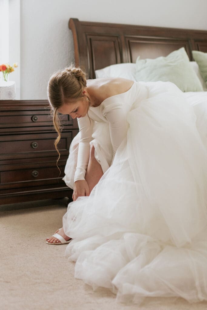 Candid bridal preparation photos in Atchison Kansas home