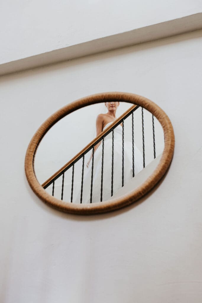 Creative bride getting ready photo