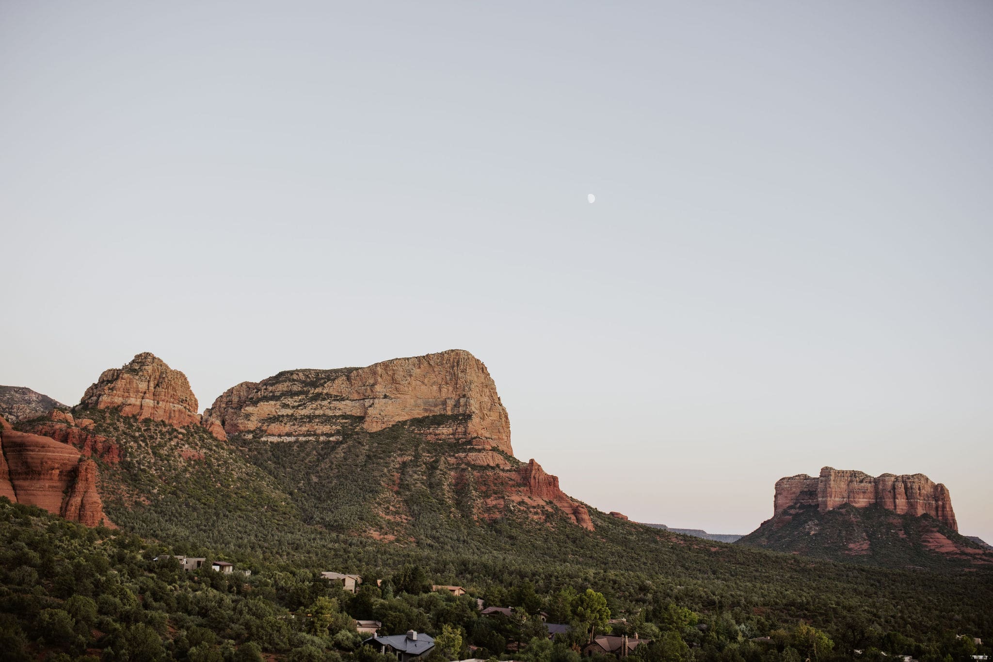 panoramic of sedona arizona skies and landscape during The little daisy Jerome wedding
