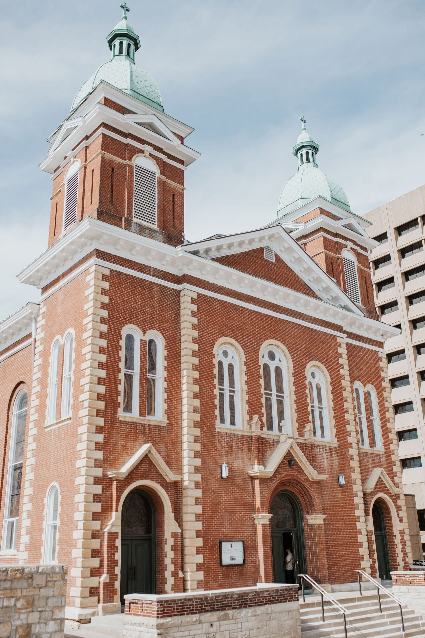 Exterior architecture of Old St. Patricks Oratory in Kansas City Missouri