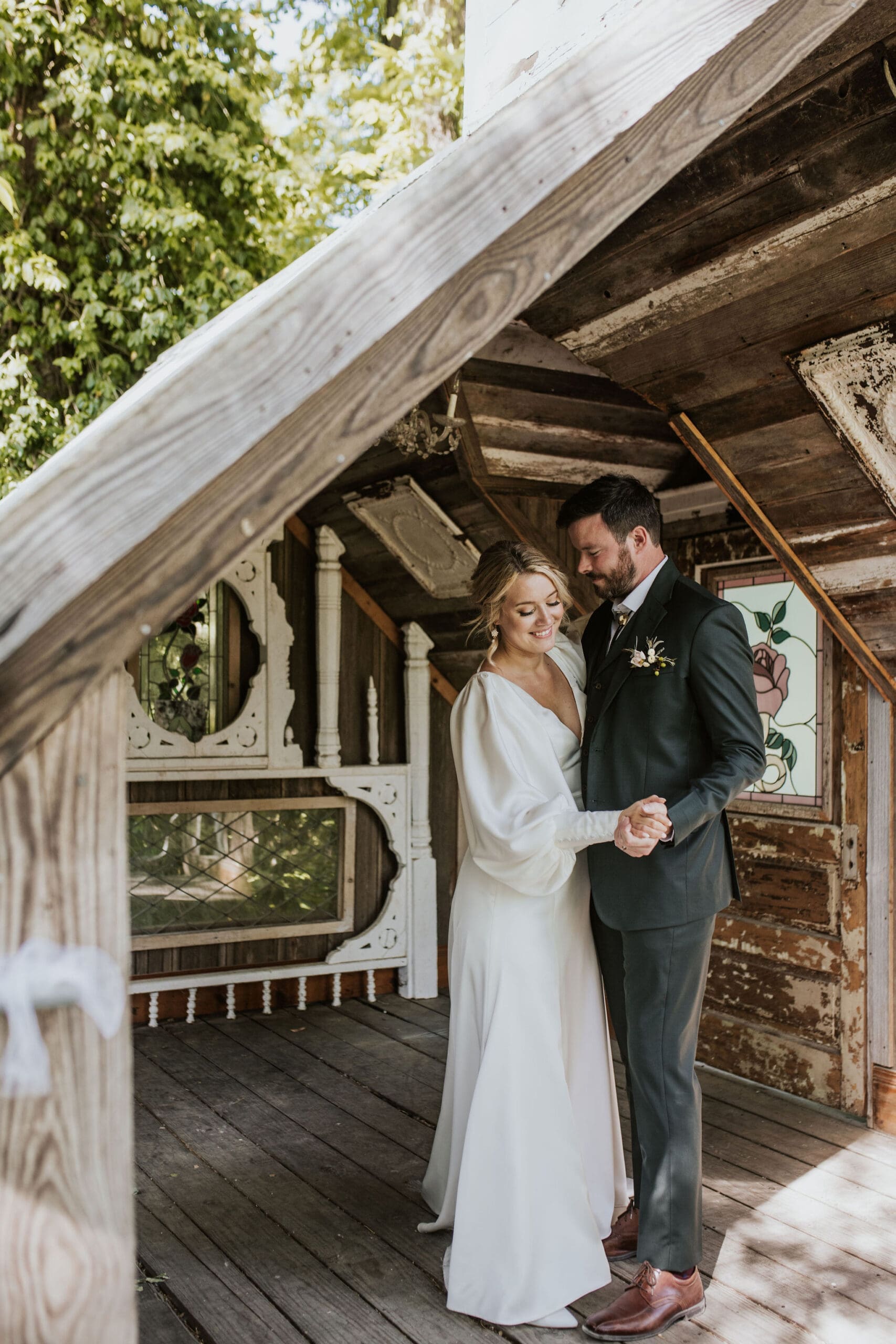 Bride and groom portrait captured by a Kansas City wedding photographer in Weston MO