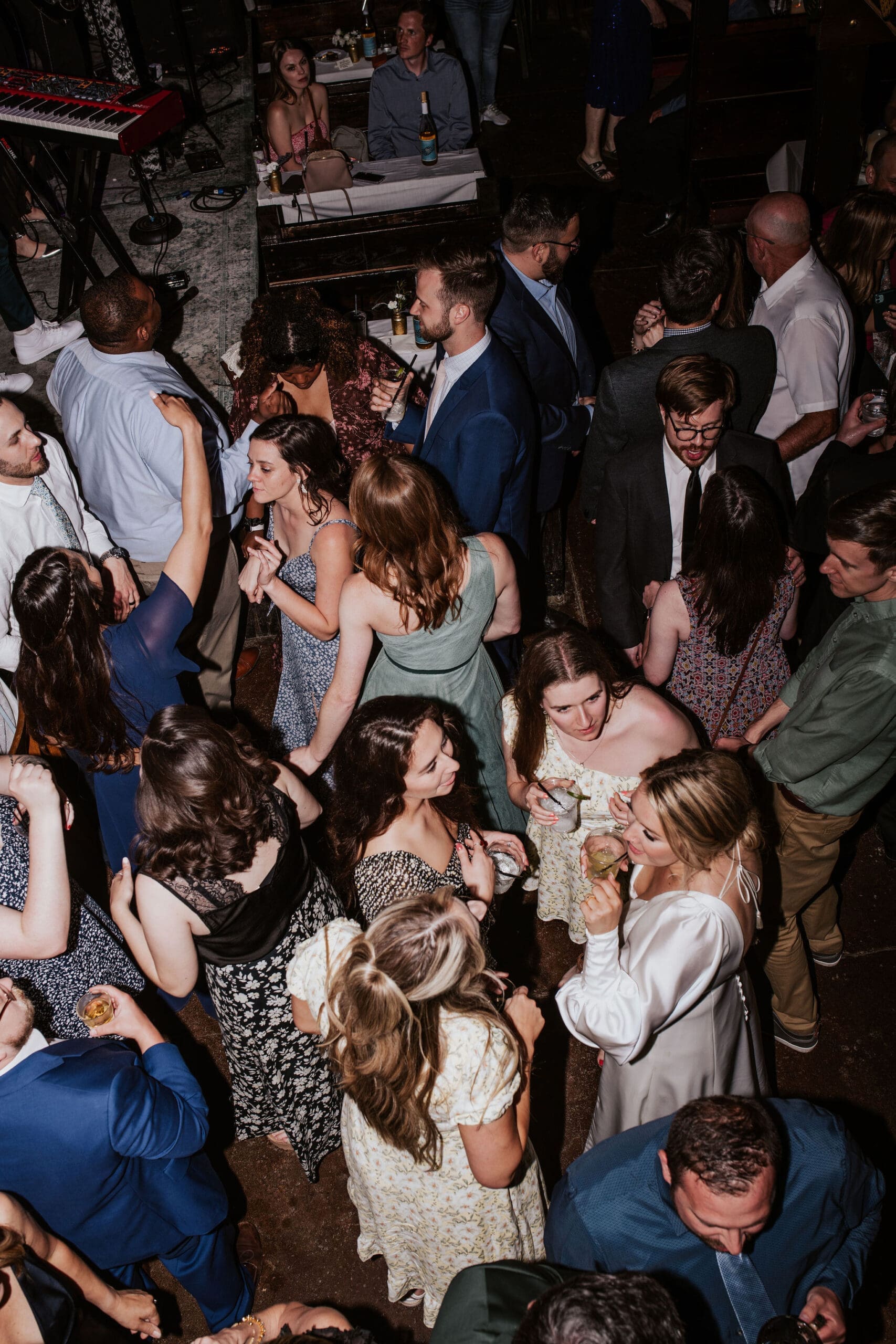 A crowded dance floor during a wedding reception at O'Malley's Pub in Weston MO